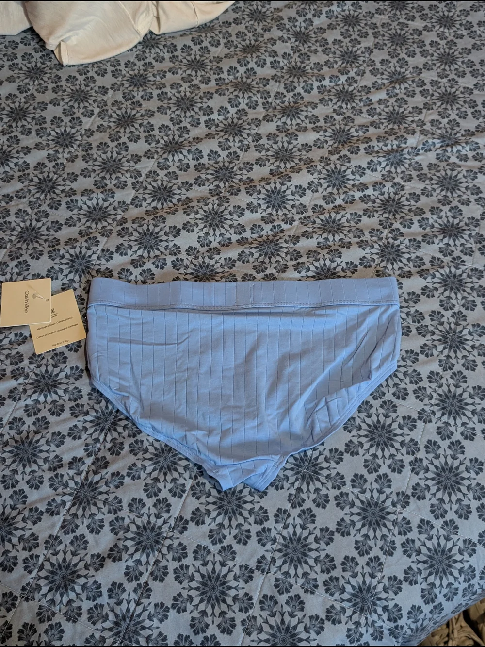 Calvin Klein Light Blue Men’s Briefs — Ribbed Support